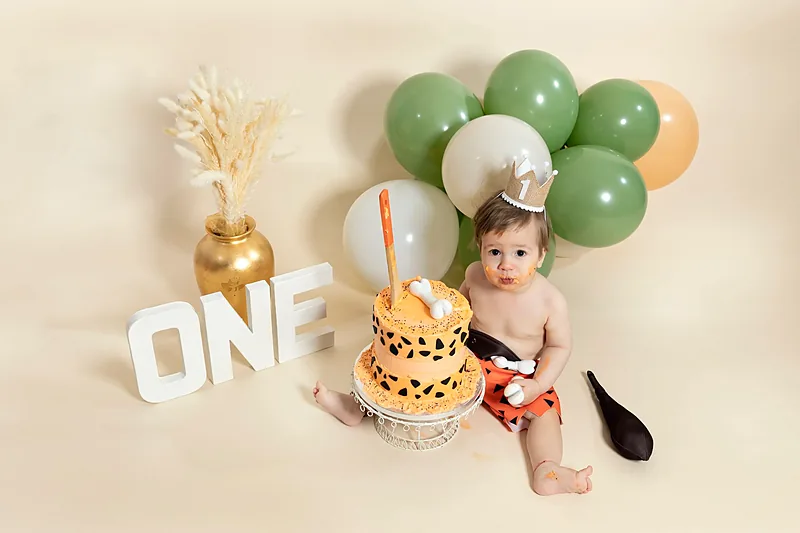 Smash cake birthday session photographed by Darina Photography in Barnet, North London